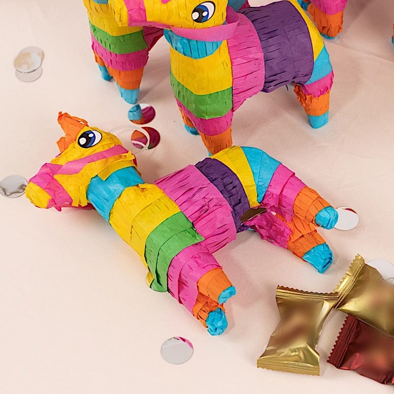 3 Assorted Paper Mini Donkey Pinatas for Fiesta Party Decorations