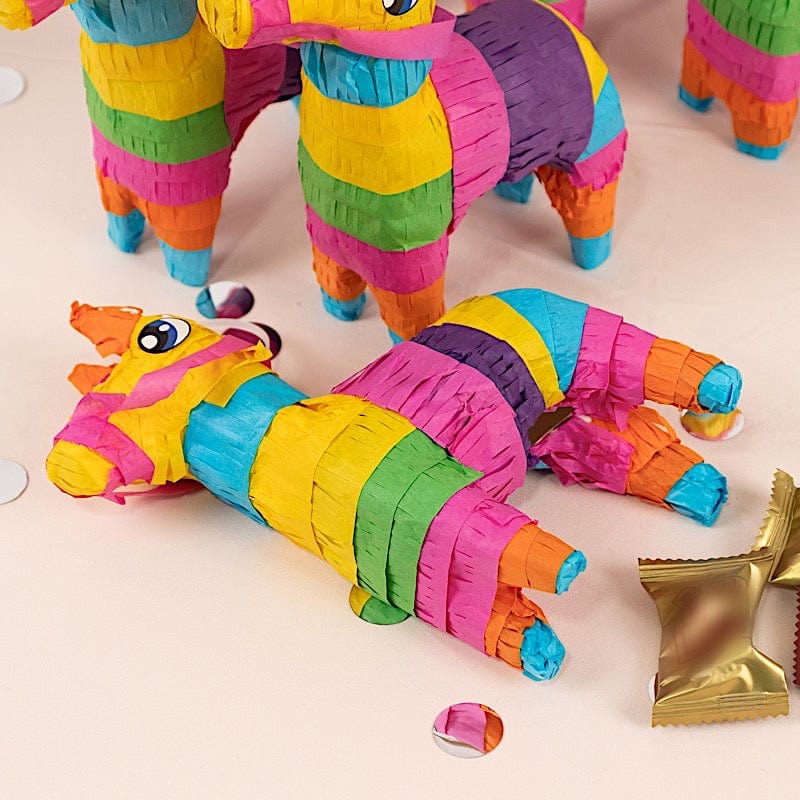 3 Assorted Paper Mini Donkey Pinatas for Fiesta Party Decorations