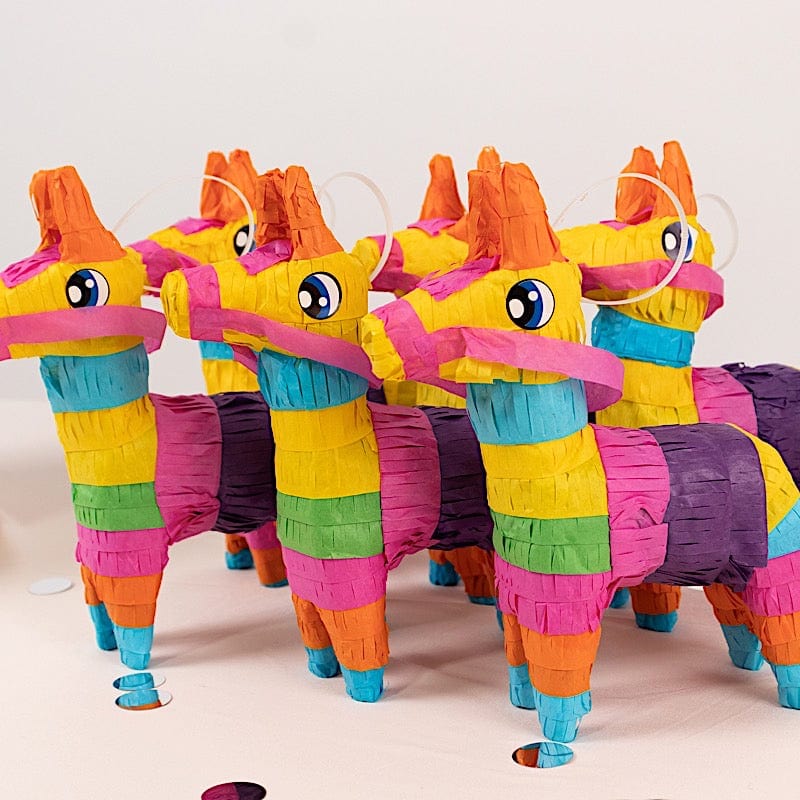 3 Assorted Paper Mini Donkey Pinatas for Fiesta Party Decorations