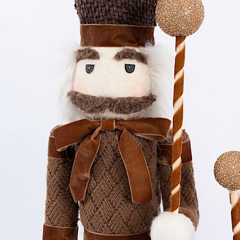 45 in Nutcracker Soldier Figurine with Houndstooth Jacket, Star Staff and Gold Trim