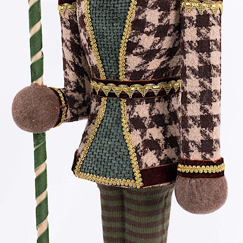 45 in Nutcracker Soldier Figurine with Houndstooth Jacket, Star Staff and Gold Trim