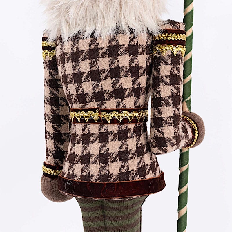 45 in Nutcracker Soldier Figurine with Houndstooth Jacket, Star Staff and Gold Trim