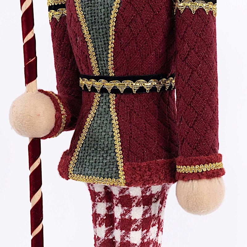 45 in Nutcracker Soldier Figurine with Houndstooth Jacket, Star Staff and Gold Trim