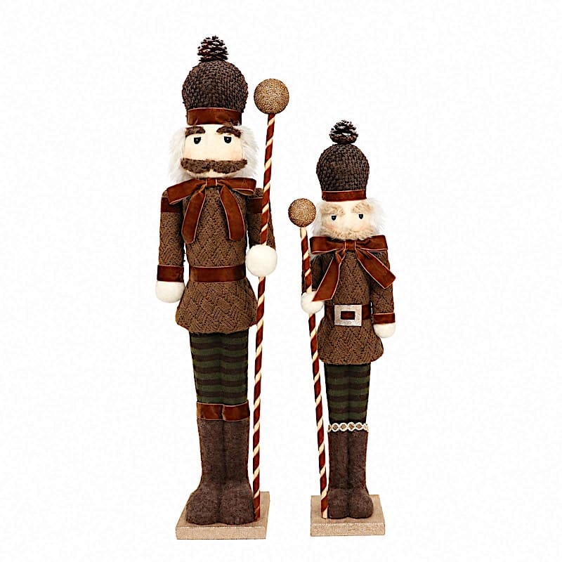 45 in Nutcracker Soldier Figurine with Houndstooth Jacket, Star Staff and Gold Trim