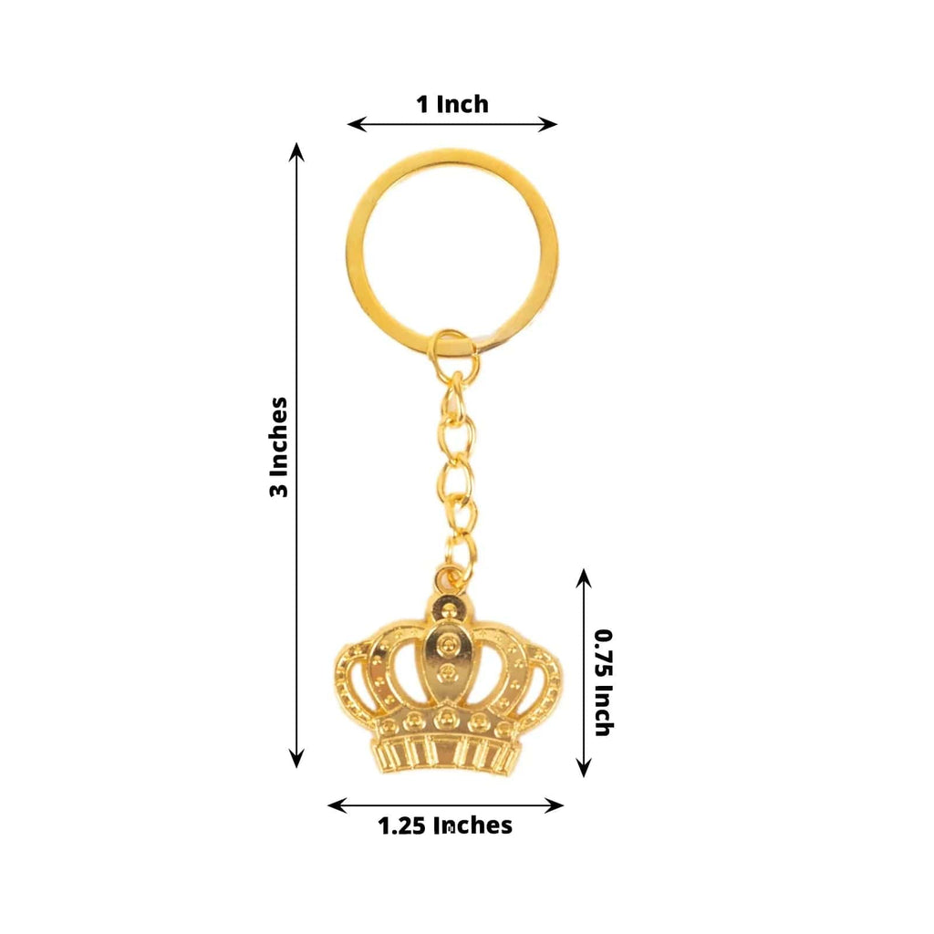 Princess Metal Key 5 Gold 3 in Metal Princess Crown Keychains Gift Box and Thank You Tags ...
