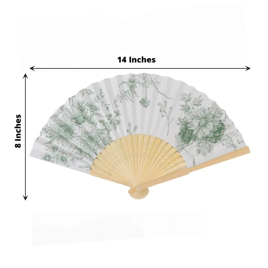 5 White Paper Folding Fans with French Toile Pattern