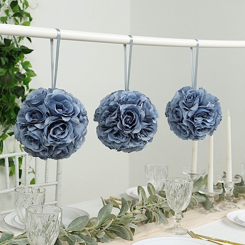 2 pcs 7 in wide Roses Kissing Flower Balls