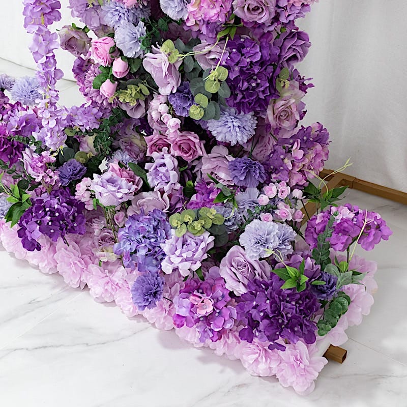 8 feet Half Crescent with Roses, Hydrangeas and Chrysanthemums Silk Floral Half Crescent