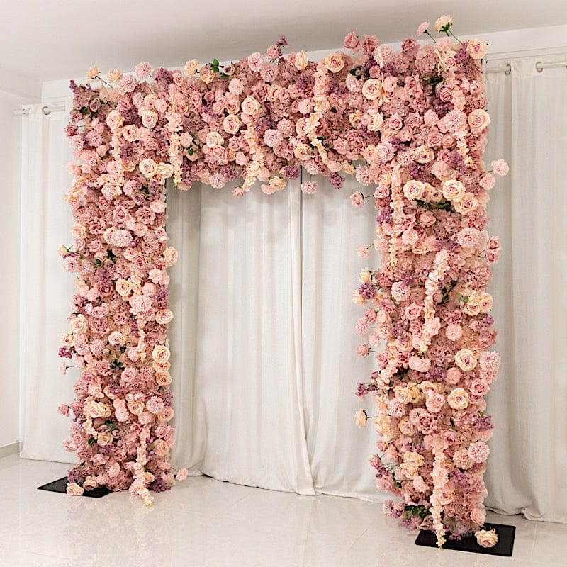 8x8 feet Roll Up Silk Artificial Flower Backdrop for Arch Stand