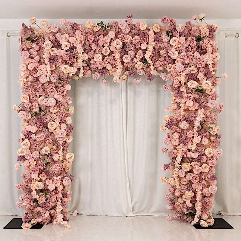 8x8 feet Roll Up Silk Artificial Flower Backdrop for Arch Stand