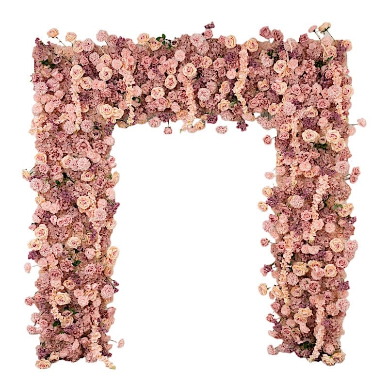 8x8 feet Roll Up Silk Artificial Flower Backdrop for Arch Stand