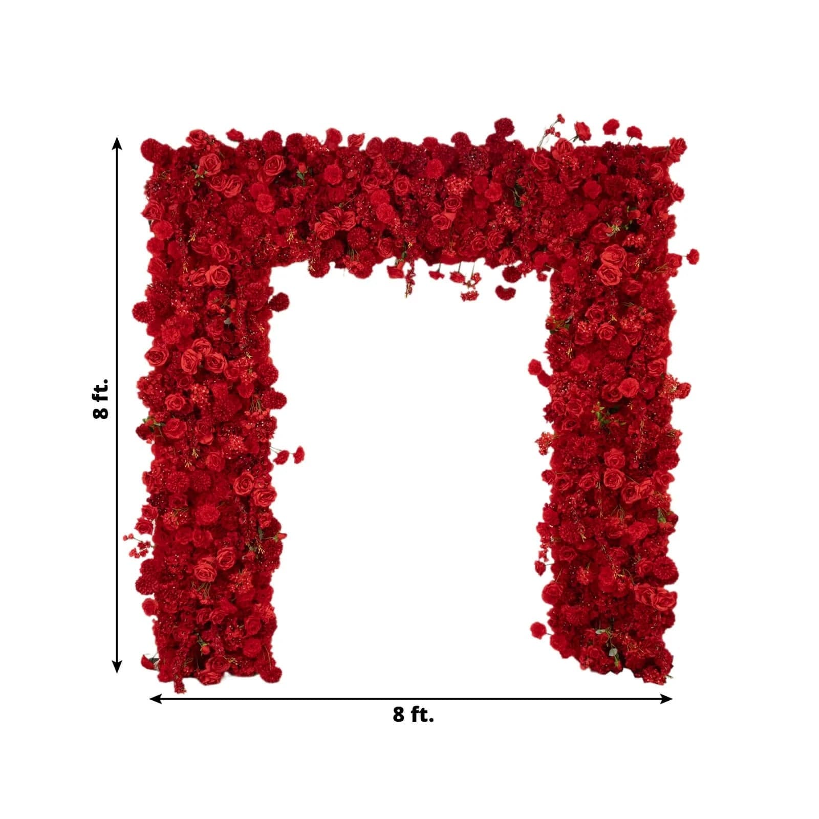 8x8 feet Roll Up Silk Artificial Flower Backdrop for Arch Stand