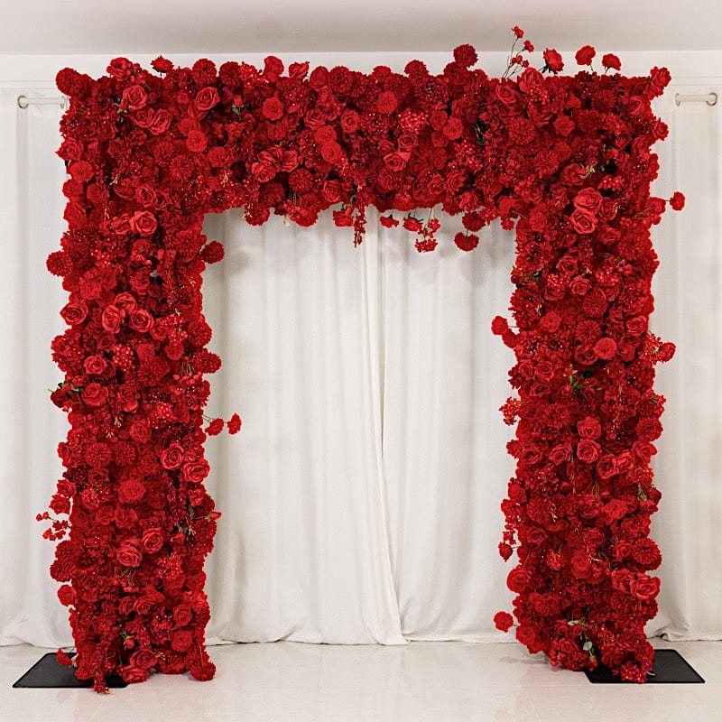 8x8 feet Roll Up Silk Artificial Flower Backdrop for Arch Stand