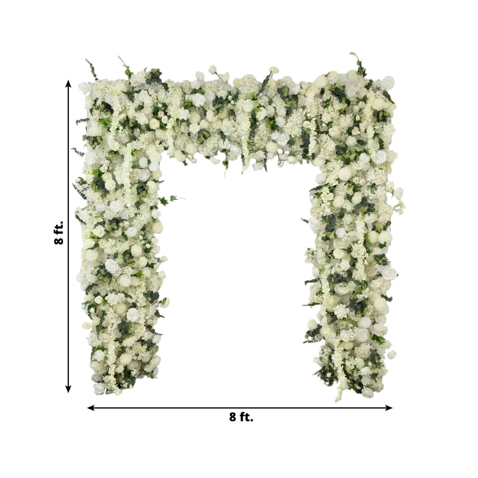 8x8 feet Roll Up Silk Artificial Flower Backdrop for Arch Stand