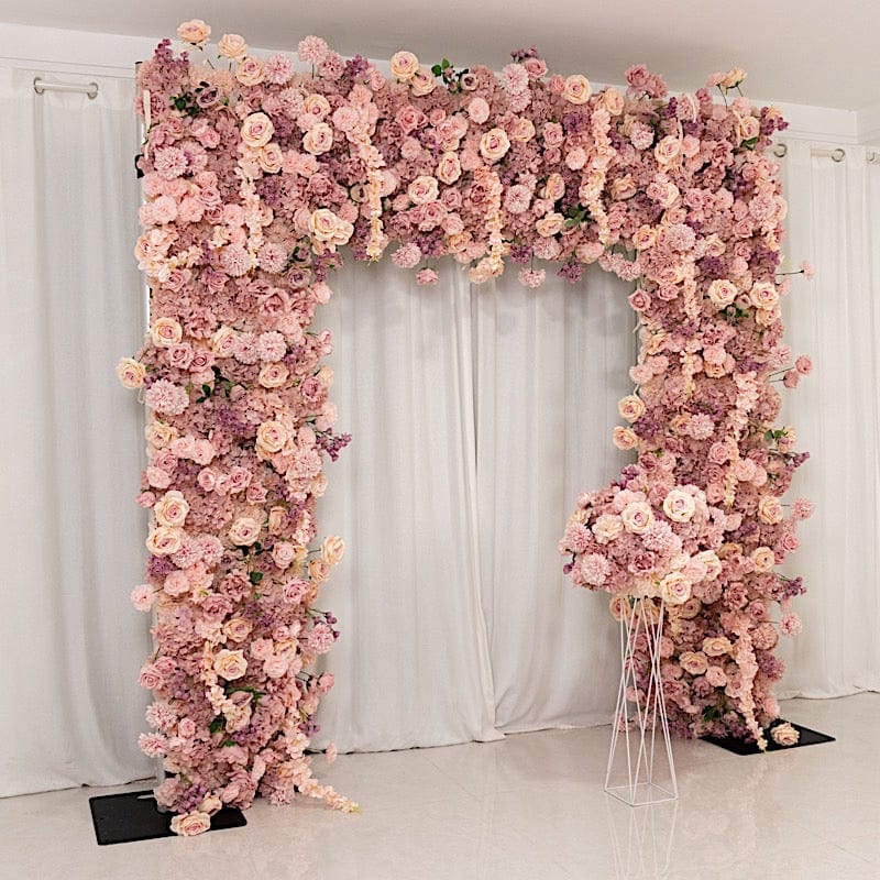 8x8 feet Roll Up Silk Artificial Flower Backdrop for Arch Stand