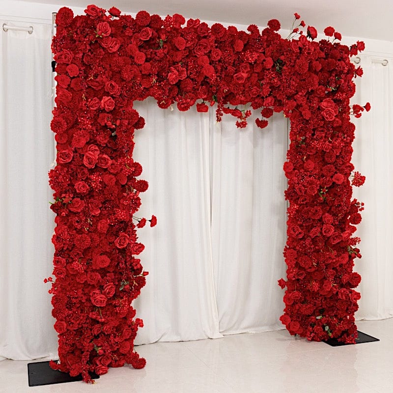 8x8 feet Roll Up Silk Artificial Flower Backdrop for Arch Stand