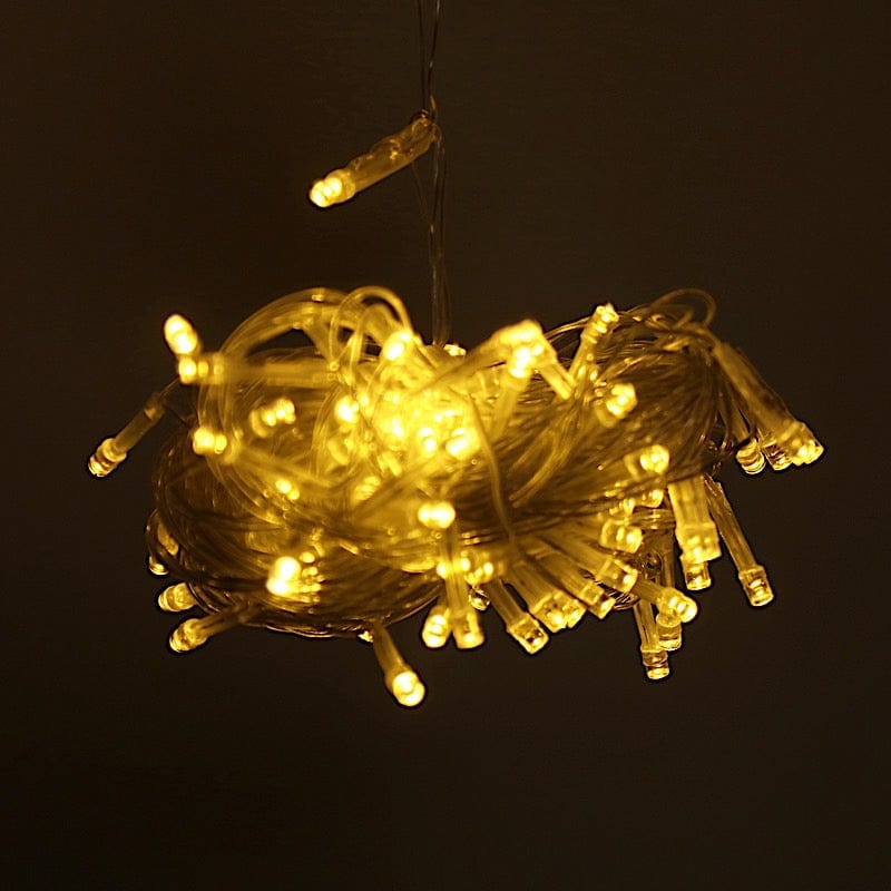 10 feet x 30 feet Warm White LED Curtain Fairy String Lights