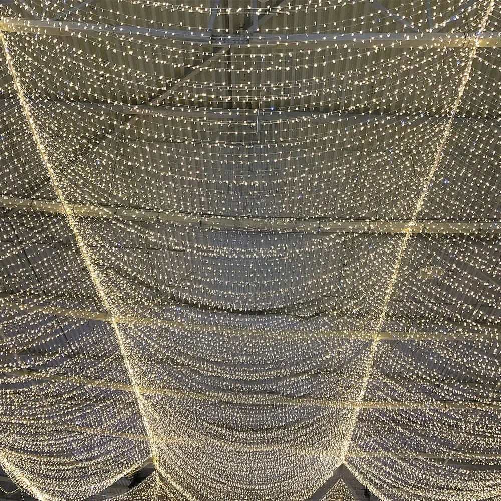 10 feet x 40 feet Warm White LED Curtain Fairy String Lights