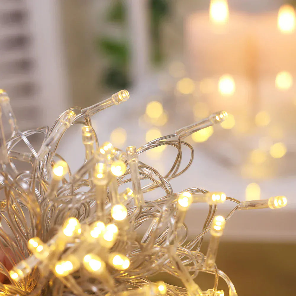 10 feet x 40 feet Warm White LED Curtain Fairy String Lights