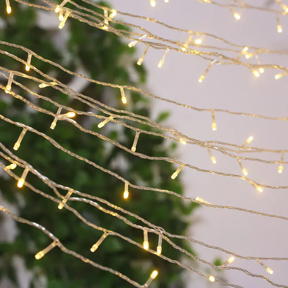10 feet x 40 feet Warm White LED Curtain Fairy String Lights