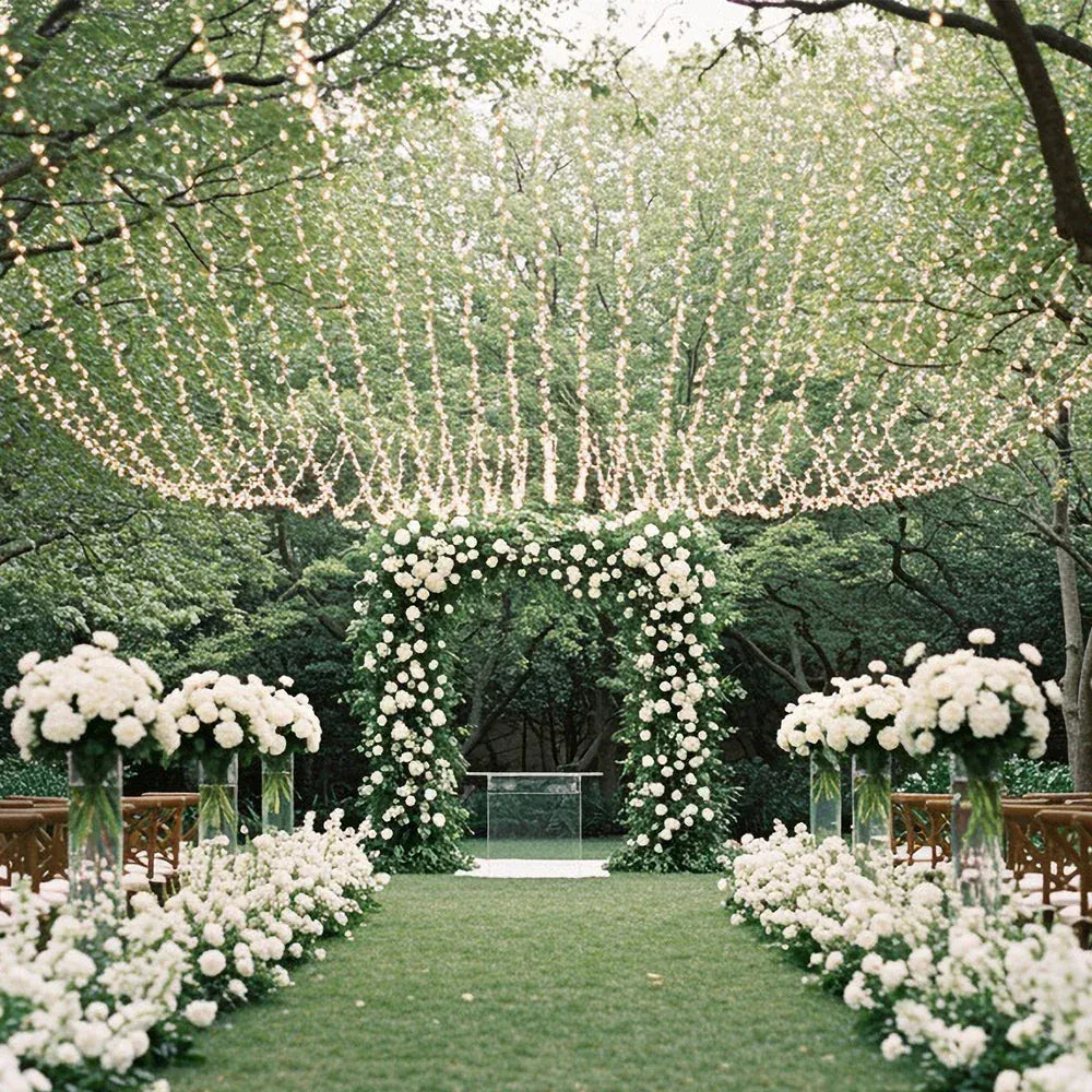 10 feet x 40 feet Warm White LED Curtain Fairy String Lights