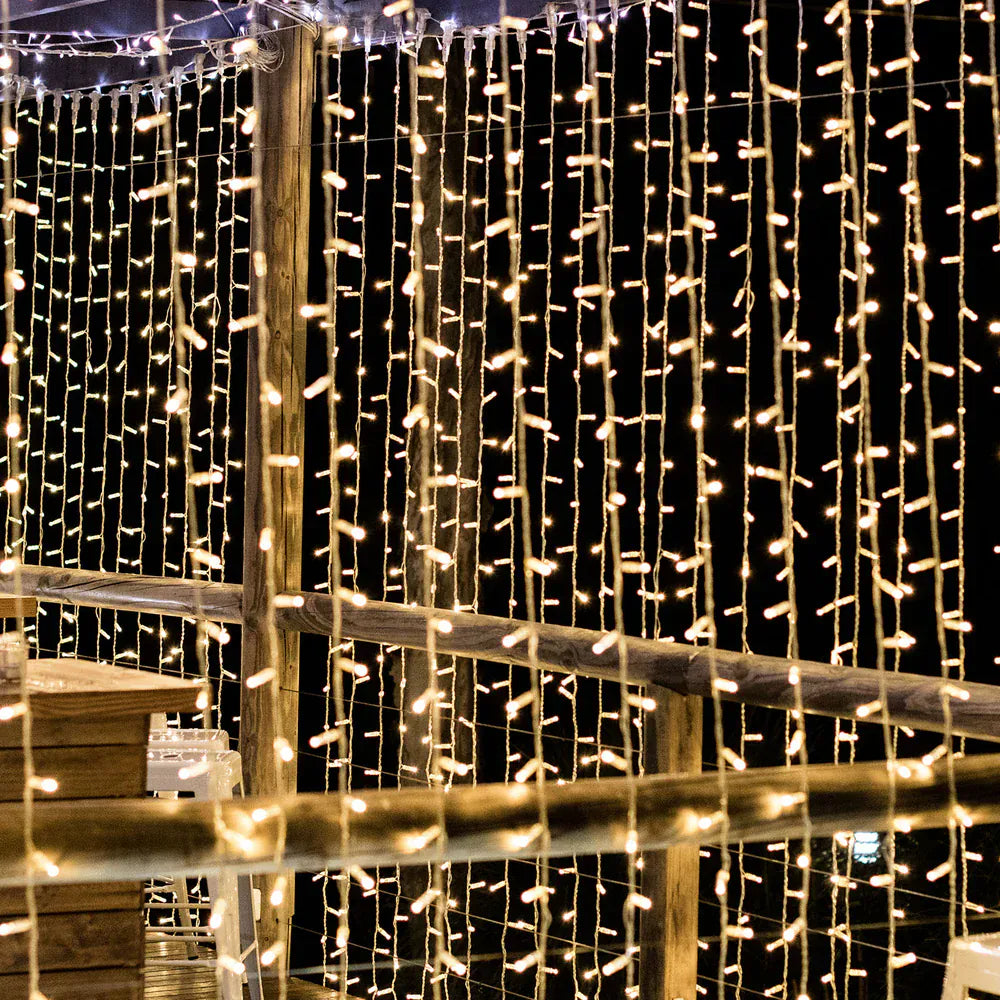 10 feet x 50 feet Warm White LED Curtain Fairy String Lights