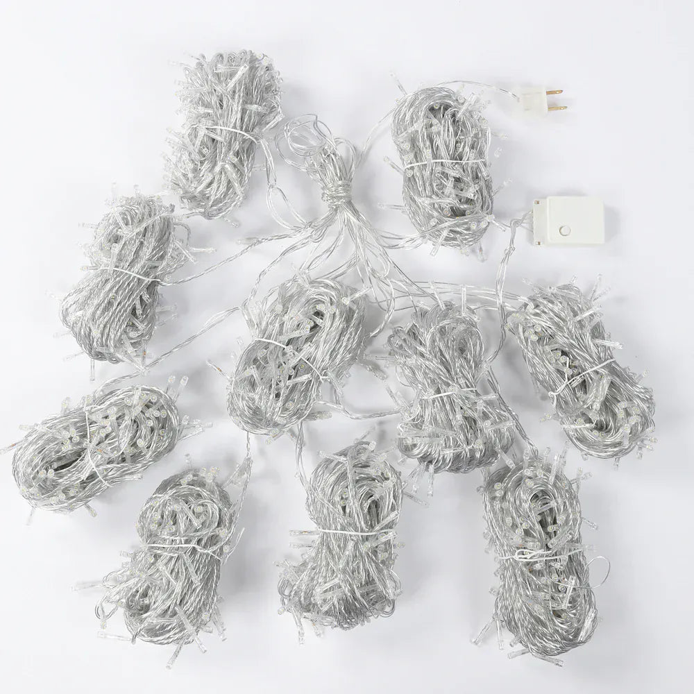 10 feet x 50 feet Warm White LED Curtain Fairy String Lights