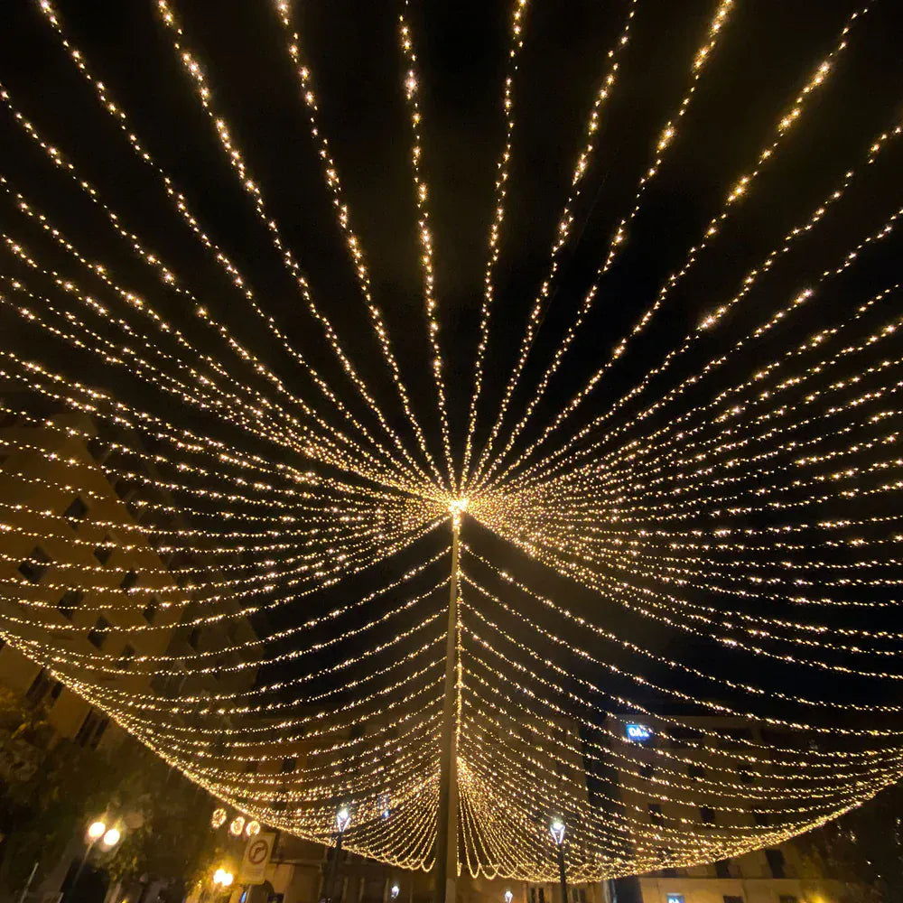 10 feet x 50 feet Warm White LED Curtain Fairy String Lights
