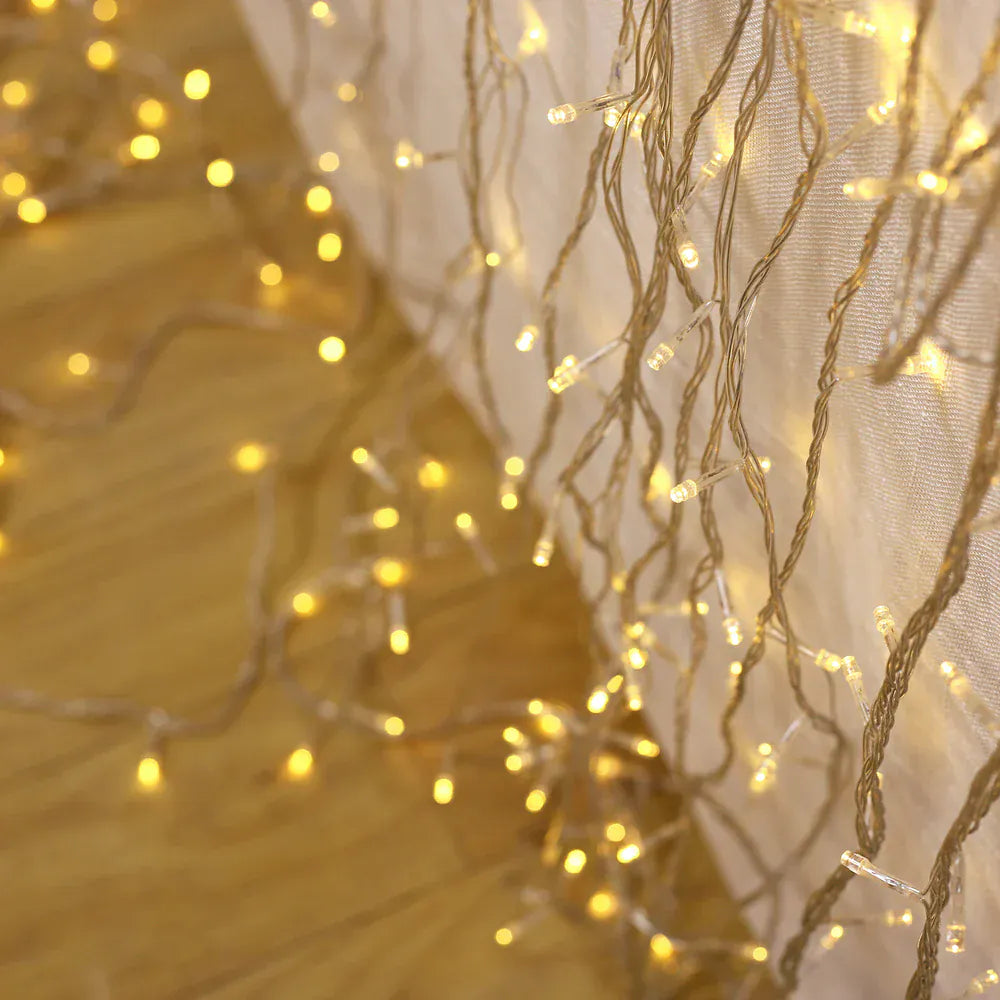 10 feet x 50 feet Warm White LED Curtain Fairy String Lights