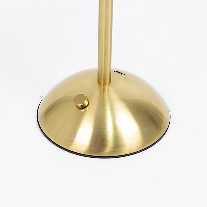 12 in Gold Metal LED Table Lamp with Fluted Acrylic Shade
