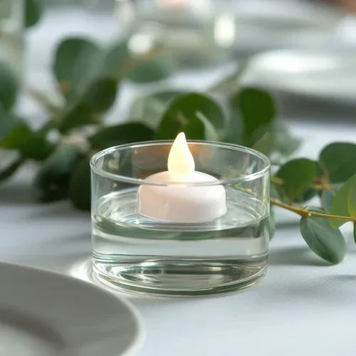 12 White LED Battery Operated Floating Tealight Candles Lights