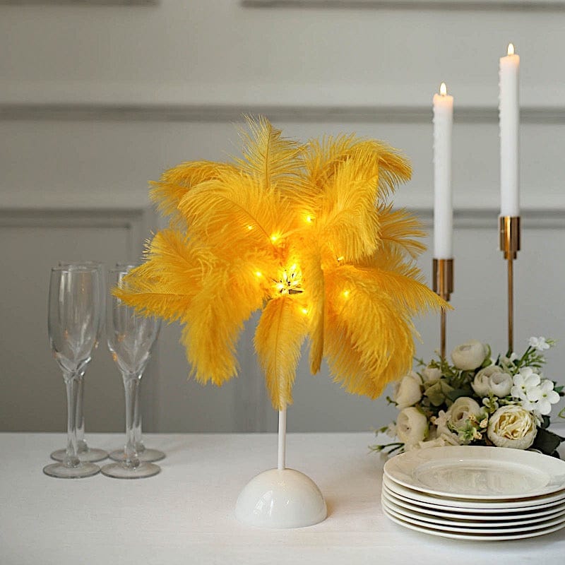 Balsacircle 12 Pieces 24 inch- 26 inch Authentic Ostrich Feathers Centerpieces, Gold