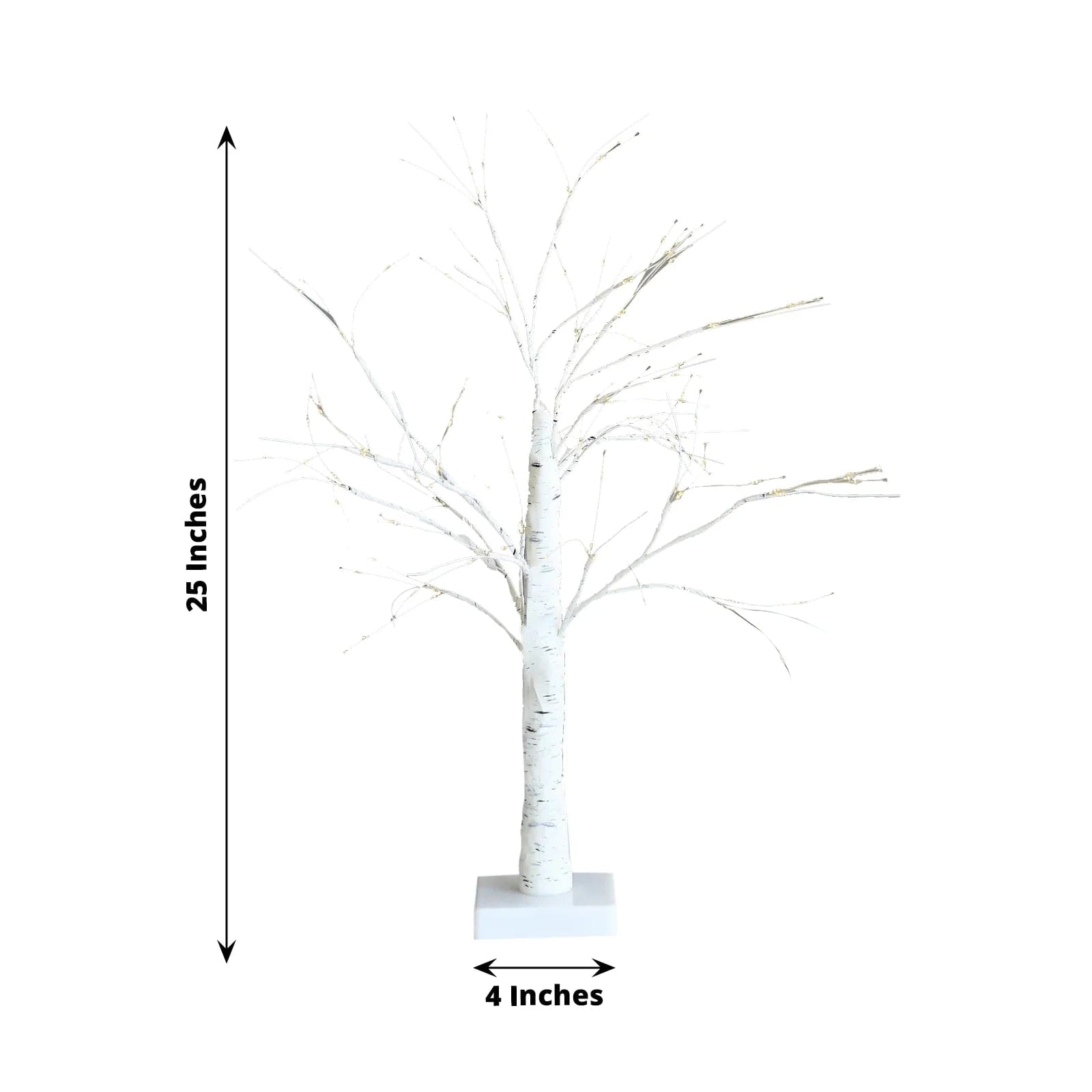 White 2 feet Battery Operated LED Lighted Artificial Birch Tree
