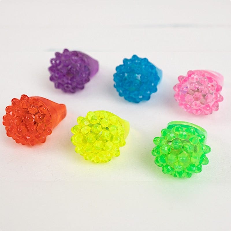 24 Assorted Flashing LED Light-Up Jelly Rings