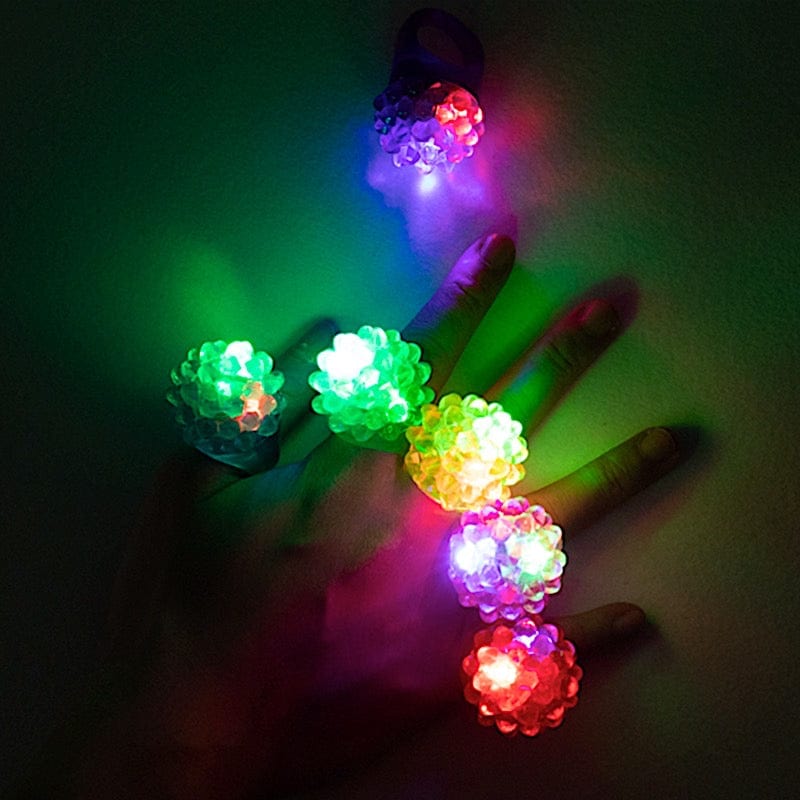 24 Assorted Flashing LED Light-Up Jelly Rings