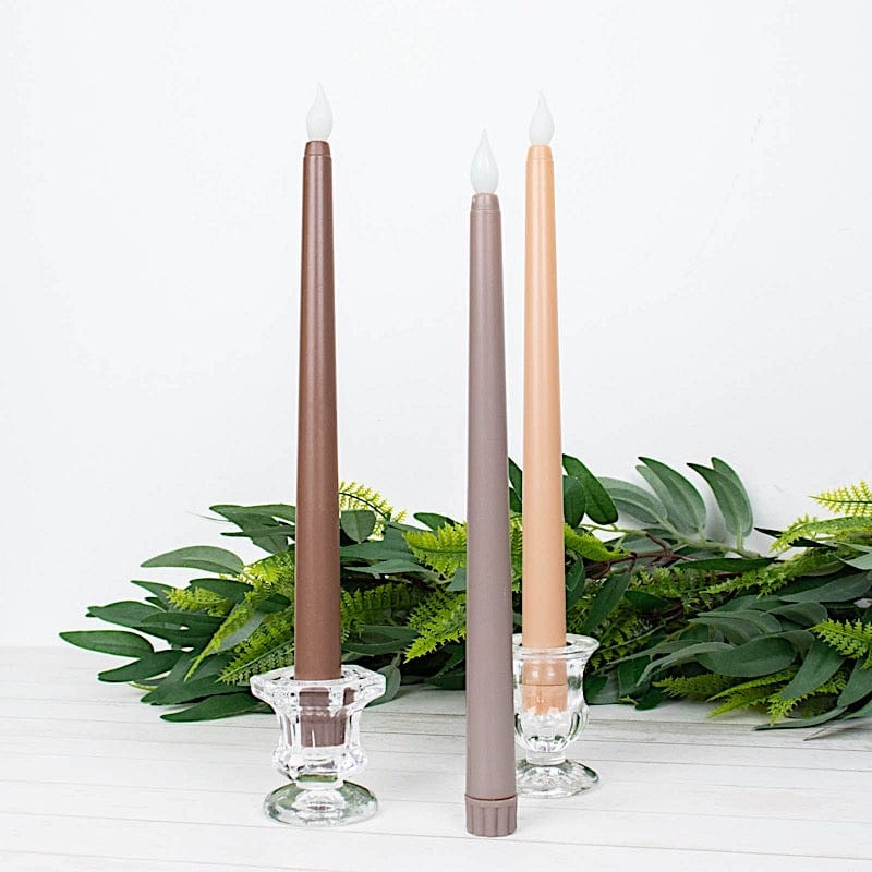 3 Flameless 11 in tall LED Taper Candles Lights