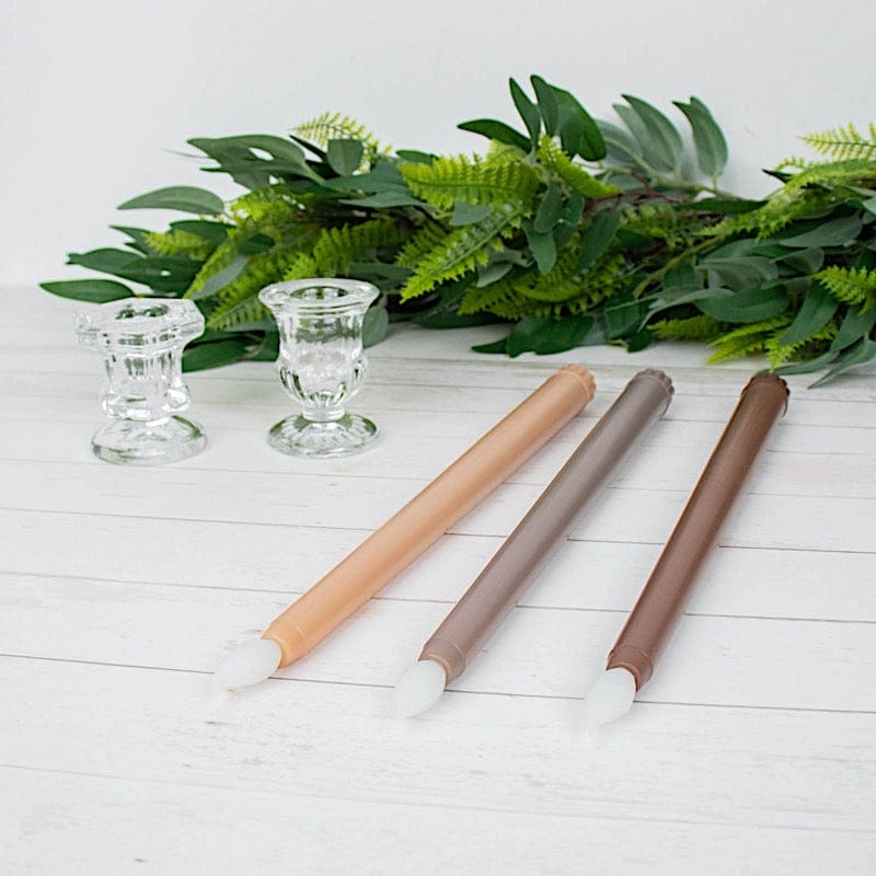 3 Flameless 11 in tall LED Taper Candles Lights