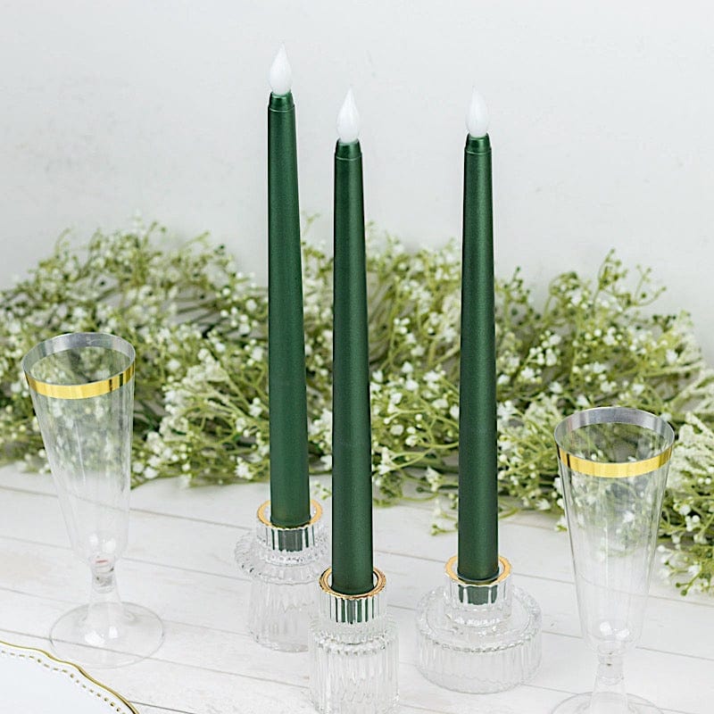 3 Flameless 11 in tall LED Taper Candles Lights