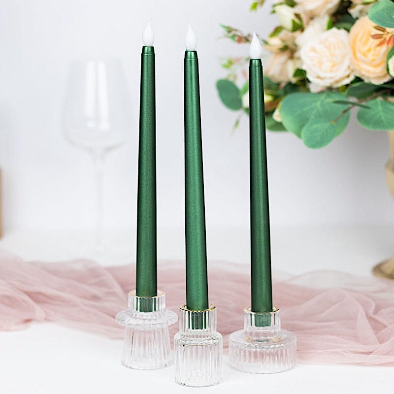 3 Flameless 11 in tall LED Taper Candles Lights