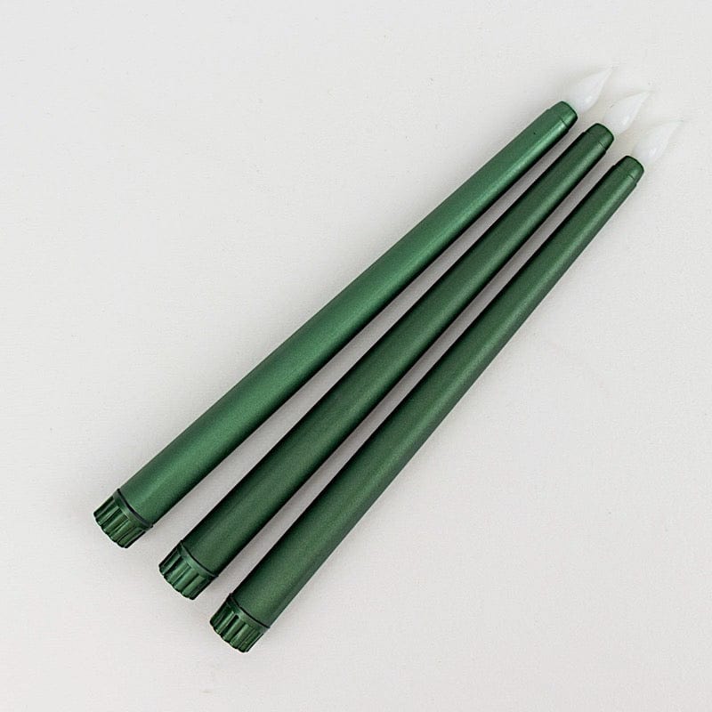 3 Flameless 11 in tall LED Taper Candles Lights