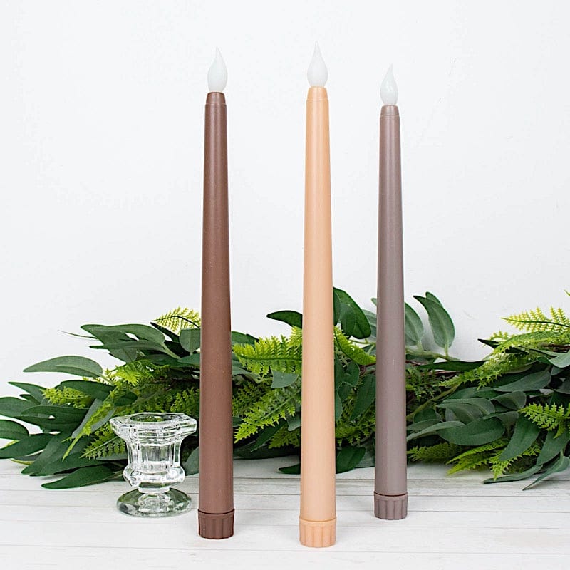 3 Flameless 11 in tall LED Taper Candles Lights