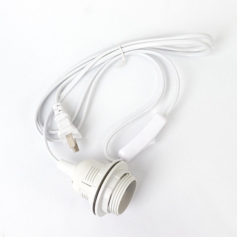3 White 6 feet Plug-in Hanging Pendant Light Cords with Lamp Socket