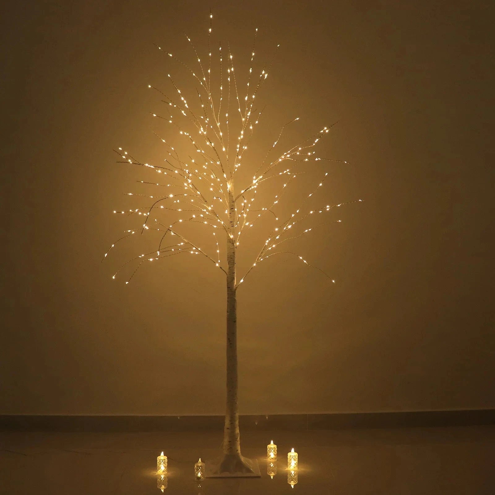 6 feet Lighted Birch Tree 350 LED Fairy Lights with Remote Timer