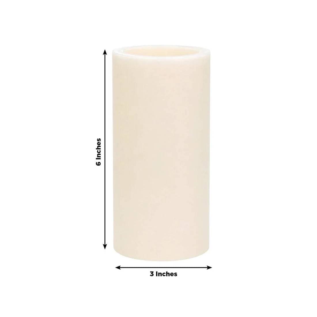 6 Flameless 3x6 in LED Pillar Candles Lights Real Wax with Flat Top