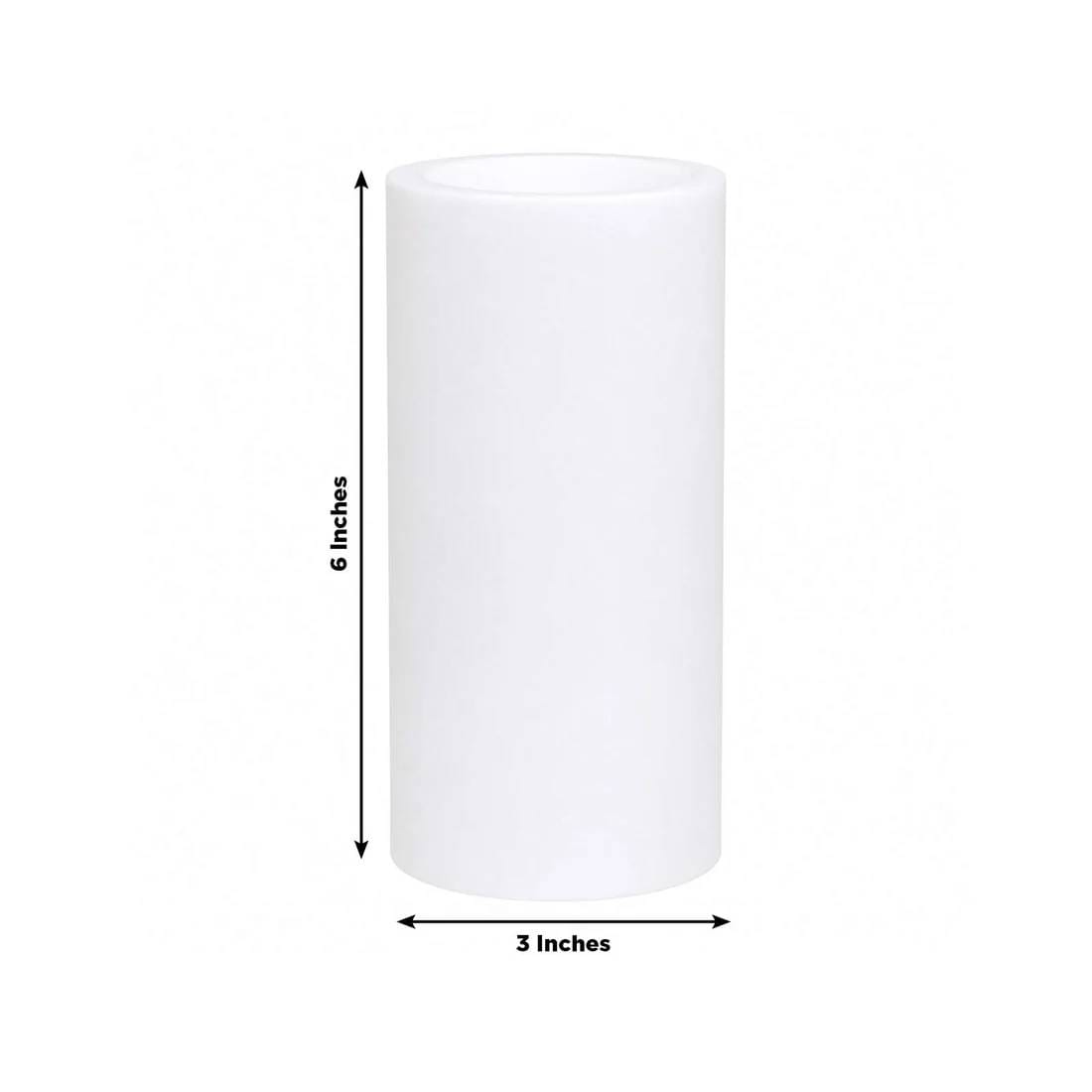 6 Flameless 3x6 in LED Pillar Candles Lights Real Wax with Flat Top