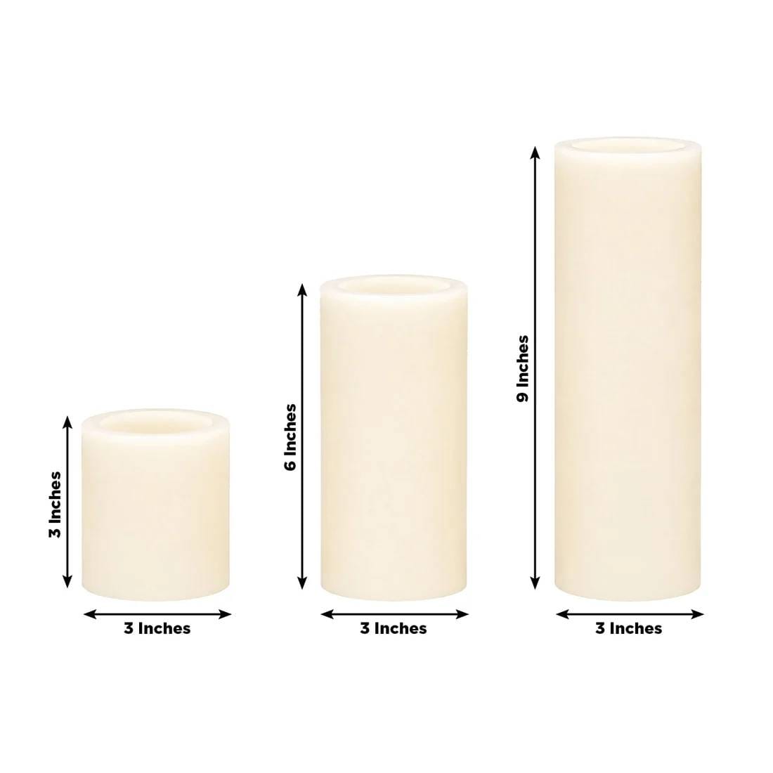 6 Flameless LED Pillar Candles Lights Set Real Wax with Flat Top
