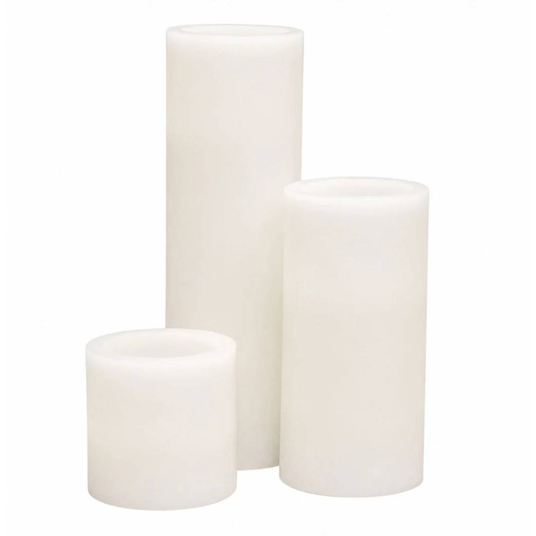 6 Flameless LED Pillar Candles Lights Set Real Wax with Flat Top