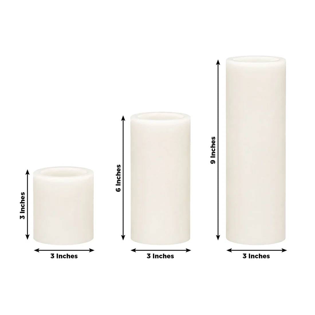 6 Flameless LED Pillar Candles Lights Set Real Wax with Flat Top