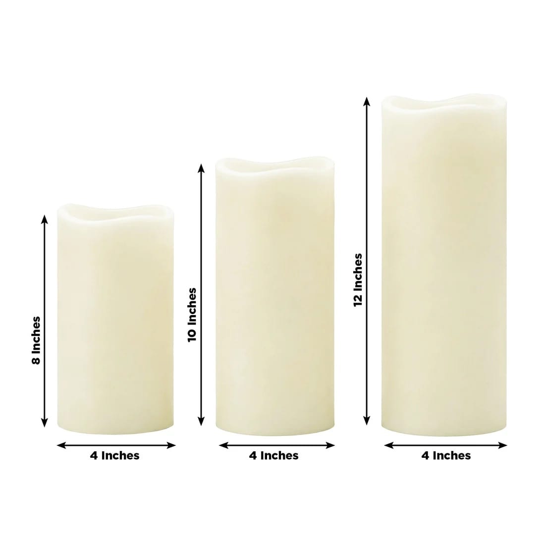 6 Flameless LED Pillar Candles Lights Set Real Wax with Wavy Top