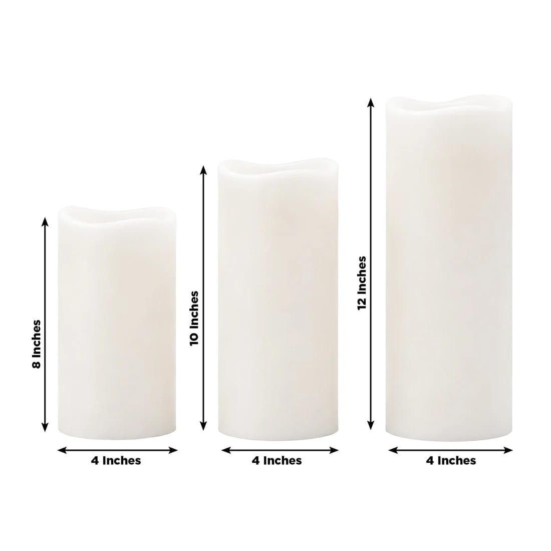 6 Flameless LED Pillar Candles Lights Set Real Wax with Wavy Top
